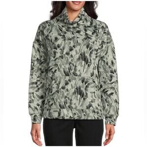 Westbound Knit Mock Neck Soft Jersey Touch Camo Swirl Pullover Sweatshirt 2X